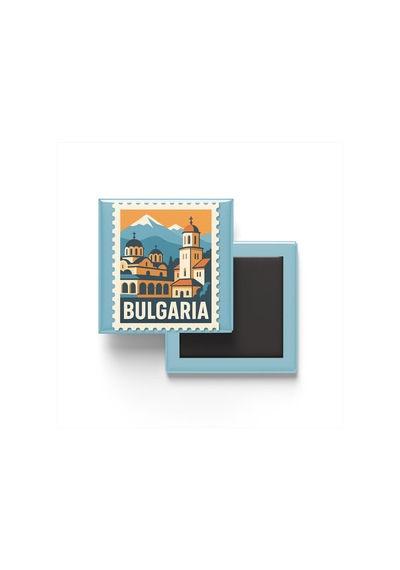 9x9 Cm Buzdolap Magnetleri - Bulgaristan - Bulgaria - 2'li Pul Temalı Set