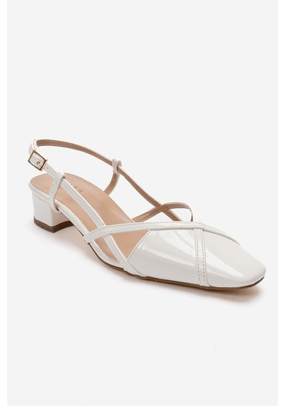 Luvishoes Olena Beyaz Rugan Kadın Topuklu Sandalet White