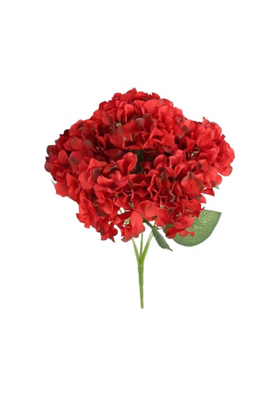 Yapay 5 Dallı Ortanca Demeti 35 Cm Kırmızı Yeşil