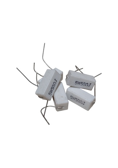 5 Adet 50r 50 R 50ohm 5w Taş Direnç Beyaz 10x10x22mm