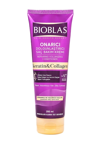 Kolajen & Keratin Onarıcı Dolgunlaştırıcı Saç Bakım Kremi 250 Ml İnce Ve Yıpranmış Saçlar İçin Hacim,