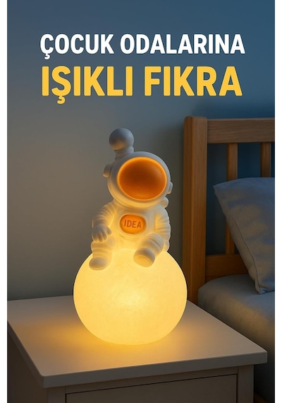Işık Kasabası 22 Astronot Led Gece Lambası Sarı