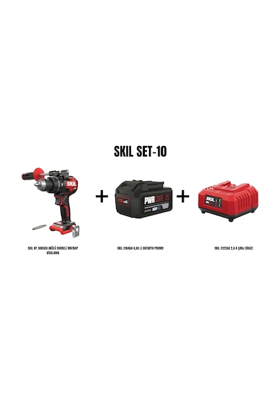 Skil Set-10 Skil XP 3085CA Akülü Darbeli Matkap Vidalama + Skil 3104AA 4AH Li Batarya Promo + Skil 3122AA 2.4A Şarj Cihazı
