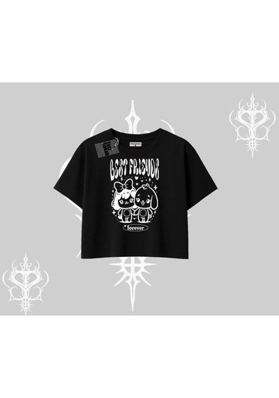 Startmore Startmore Oversize Crop Tshirt Best Friends Forever Baskılı Sevimli Tasarım Siyah Startmore Startmore Oversize Crop Tshirt Best Friends Forever Baskılı Sevimli Tasarım Siyah