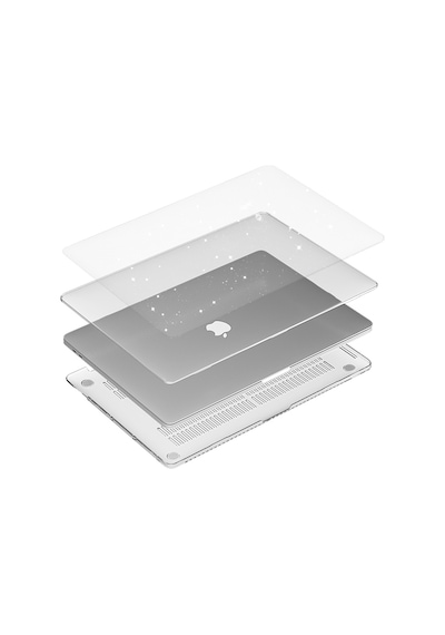 Apple Uyumlu MacBook Air 13.3'' A 1466 A 1369 Kılıf Parlak Kristal Şeffaf Simli