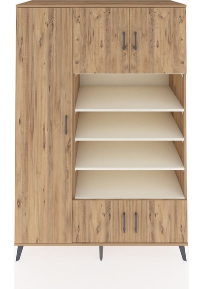Kronos Dolap 10 Raflı 5 Kapaklı 132x59x195 Çam-çam/aytaşı Çam