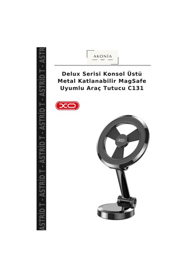 Delux Serisi Konsol Üstü Metal Katlanabilir Magsafe Uyumlu Araç Tutucu C131