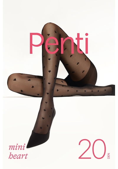 Penti  Mini Heart Siyah Külotlu Çorap