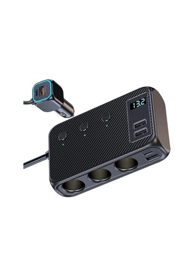 Araç Çakmaklık Çoğaltıcı Usb Type-c Şarj Aleti Mt-a9875 Siyah İle Uyumlu