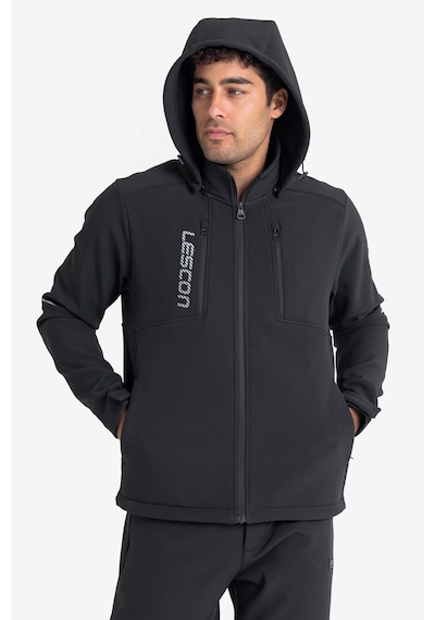 Lescon Siyah Erkek Softshell Fermuarlı Üst 23k-1065 Çok Renkli
