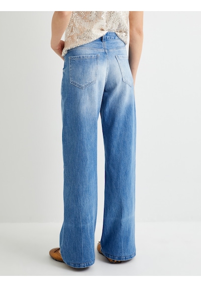 Koton Geniş Paça Kot Pantolon Standart Bel Cepli - Bianca Wide Leg Jeans Orta İndigo 4sal40333md İndigo Koton Geniş Paça Kot Pantolon Standart Bel Cepli - Bianca Wide Leg Jeans Orta İndigo 4sal40333md İndigo