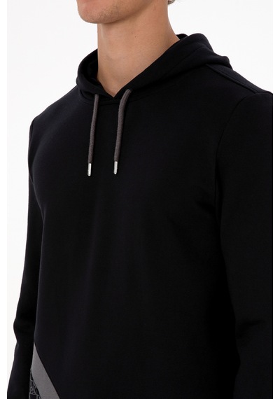 U.S. Polo Assn. Erkek Regular Fit Kapüşonlu Siyah Sweatshirt 50315691-VR046