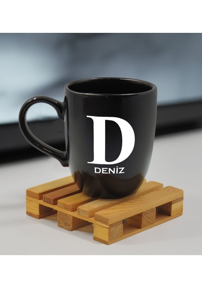 Bk Gift Kişiye Özel Dtf İsimli Siyah Oval Kupa Bardak-2, Sevgiliye Hediye, Arkadaşa Hediye, Doğum Günü Hediyesi Kobitmeyencom32701 Bk Gift