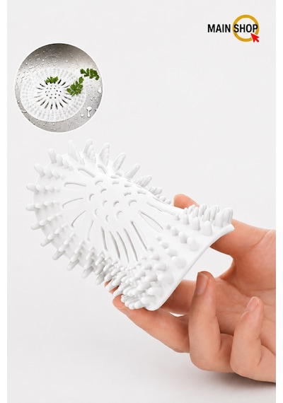 Mainshop 1 Adet Beyaz Silikon Lavabo Ve Küvet Tıkacı Yuvarlak Süzgeç Banyo Tıpa Banyo Süzgeç M-140