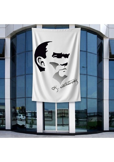 Kalpaklı Mustafa Kemal Atatürk Poster Poster Bayrak Raşel Kumal 4x6 Metre Ata27 Diğer