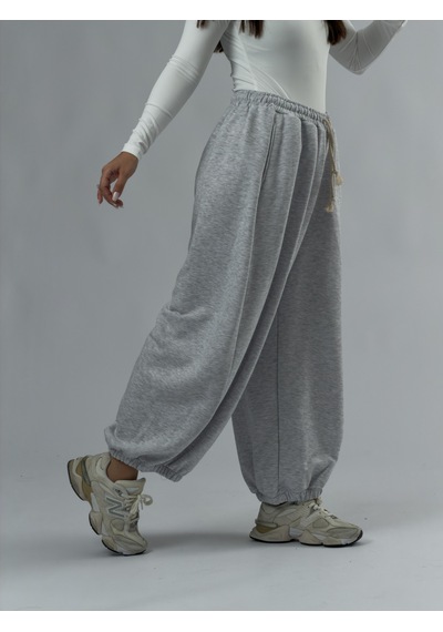 Cocopelli Gri Oversize Kadın Baggy Pantolon Coc3430