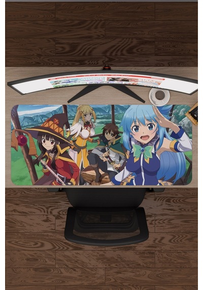 Konosuba Kaymaz Dikişli Kauçuk Oyuncu Mousepad V3 - 90x40 Xxl Gaming Mouse Pad Fare Altlığı