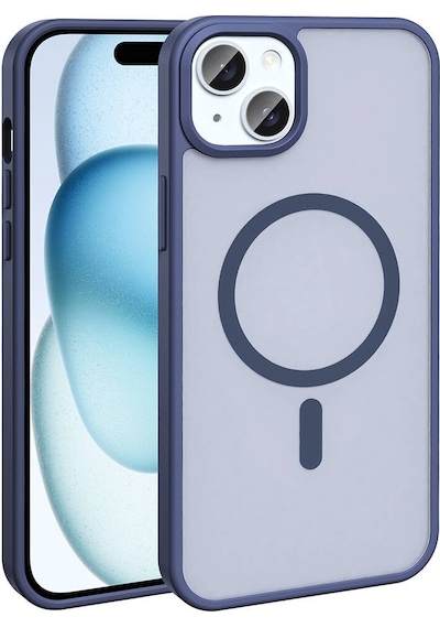 Effox Apple Uyumlu iPhone 15 Kılıf Magsafe Şarj Özellikli Mat Arka Yüzey Sio Kapak-lacivert Lacivert