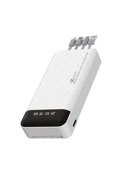 I-Xtech Pb026 20.000 Mah Dahılı 4 Kablolu 2.1A Powerbank Mıcro + Usb + Lıghtnıng + Type-C Beyaz