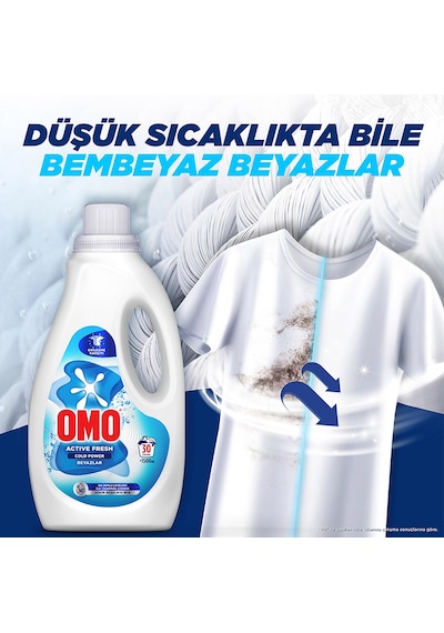 Omo Active Fresh Cold Power Beyazlar İçin Sıvı Deterjan 1500 Ml X1 Diğer