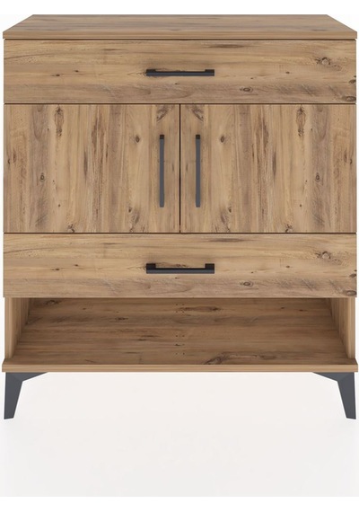 Arges Şifonyer 2 Raflı 2 Çekmeceli 2 Kapaklı 88x30x96 Çam-çam Çam