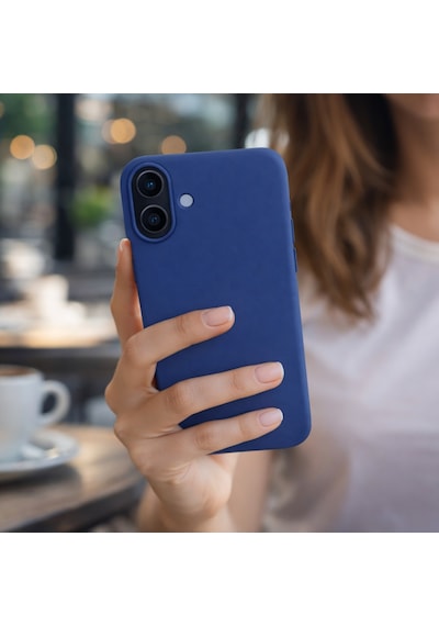 Apple Apple iPhone 17 Uyumlu Kılıf Renkli Lansman İçi Kadife Yumuşak Kamera Yükseltili Silikon Lacivert
