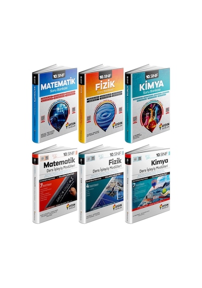 Aydın 2025 10. Sınıf Matematik + Fizik + Kimya Ders Anlatım Fasikülleri Konu Özetli Soru 6 Kitap