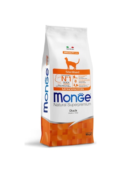 Monge Sterilised Tek Proteinli Ördekli Kısırlaştırılmış Kedi Maması 10 Kg