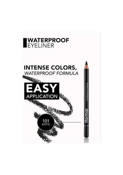 Mat Bitişli Suya Dayanıklı Göz Kalemi Siyah - Waterproof Eyeliner - 101 Black Ice - 8690604109012 Diğer