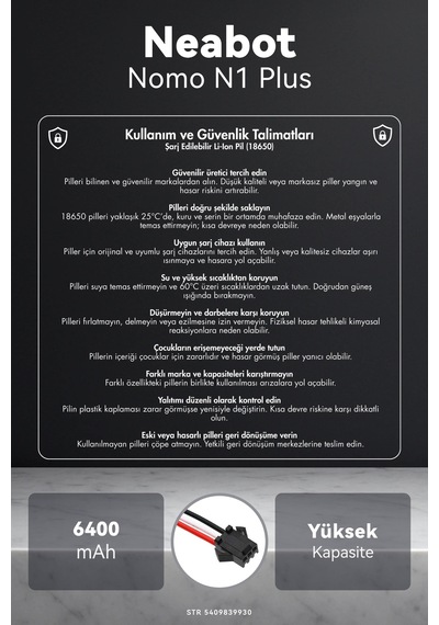 Neabot Nomo N1 Plus 6400mah Robot Süpürge Bataryası K.k
