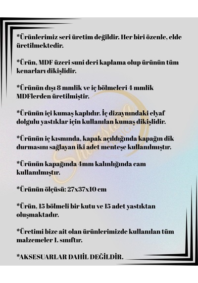 15'li Premium Lacivert Saat Kutusu, Suni Deri Kaplamalı, Özel Üretim, El Yapımı