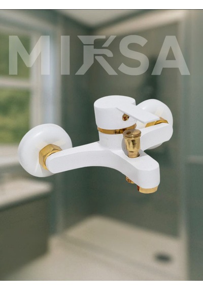 Beyaz-gold Mix Banyo Duş Bataryası Musluğu , Yerli Üretim