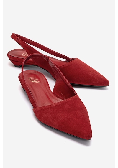 Luvishoes Berlına Kırmızı Süet Hakiki Deri Kadın Alçak Topuklu Ayakkabı