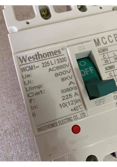 Westhomes 225A 8Kv Kaçak Akım Korumalı Şalter Wcm1-225L/3300