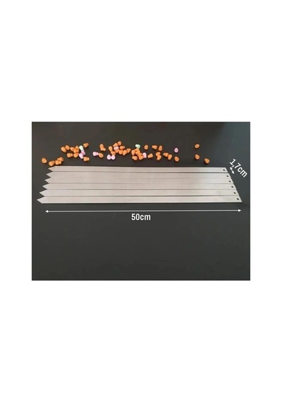 Bev Kitchen 6 Adet Profesyonel Metal Kıyma Şiş Adana-urfa-antep Kebap Şişi Gri