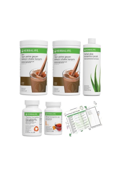 Herbalife Shake Çikolata 2 Adet + Şeftali Çay + Aloe Vera + Thermo Complete + Diyet Listesi Hediye 559873698742