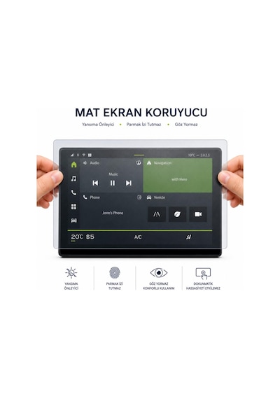 Dacia Jogger Mat Ekran Koruyucu 10 İnç Multimedya Anti Glare