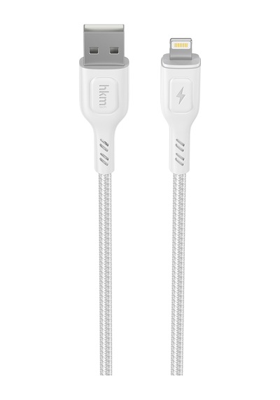 Knit 2A Çıkış Usb-A To Lightning Şarj Ve Data Aktarım Kablosu Örgü Tasarım 1 Metre Beyaz