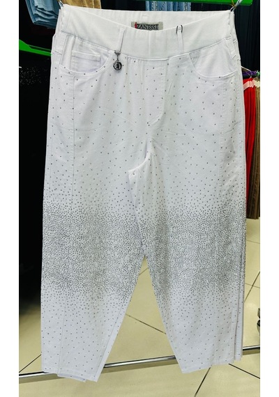 Zanessi Fashıon Büyük Beden Beli Lastikli Toparlayıcı Yüksek Bel Taşlı Düz Paça Kumaş Kadın Pantolon Beyaz Zanessi Fashıon Büyük Beden Beli Lastikli Toparlayıcı Yüksek Bel Taşlı Düz Paça Kumaş Kadın Pantolon Beyaz