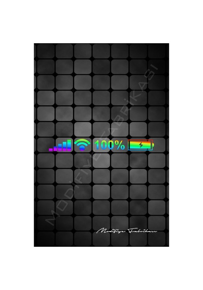 Şarj Yüzdesi Sticker Folyo - Hologram - 22 X 2.5 Cm