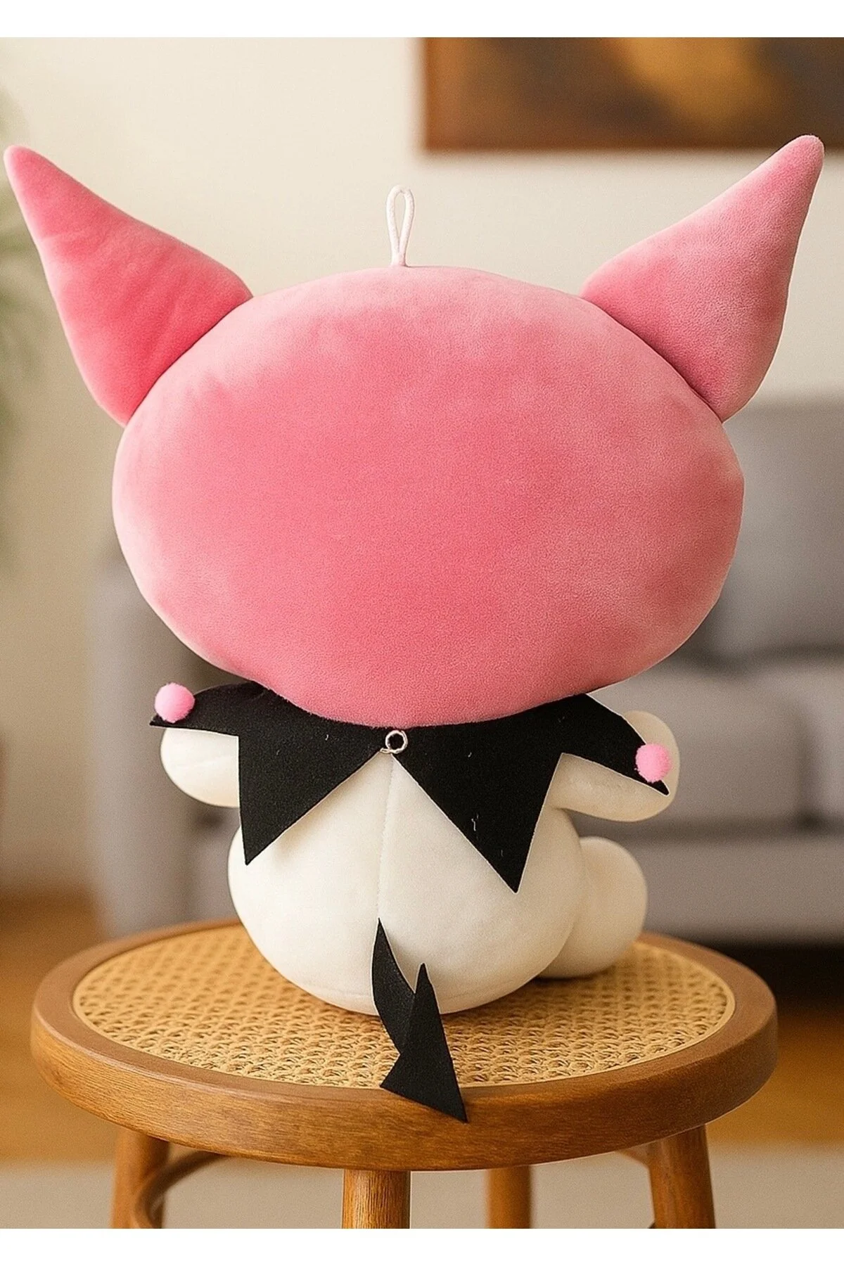 Kuromi Peluş Oyuncak 40cm+ Deri Çanta Hediyelik Set Pembe