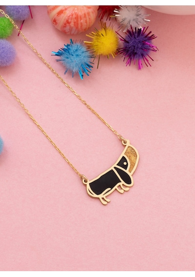 Dkmn Gümüş 925 Ayar Gümüş Mineli Küçük Köpek Kolye