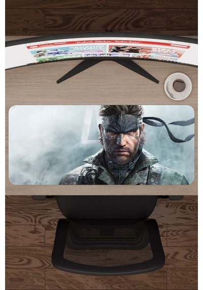 Metal Gear Solid Kaymaz Dikişli Kauçuk Oyuncu Mousepad V1 - 70x30 Xl Gaming Mouse Pad Fare Altlığı