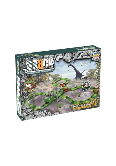 Dinosaur Tracks 288 Parça Dinozor Temalı Hareketli Raylar Full Set Dinozor Arabalı