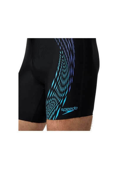 Speedo Duo Logo Print Mid Jam-mer Erkek Mayosu Siyah-mavi Siyah
