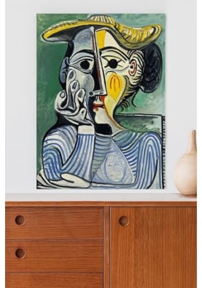 Pster20304 Woman With Yellow Hat - Pablo Picasso Sanatsal Poster 80 X 115
