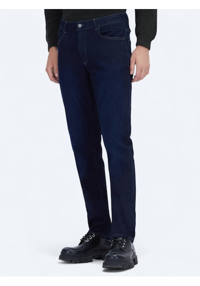 Kip Lacivert Düz Slim Fit Denim Pamuk Karışımlı Pantolon Lacivert