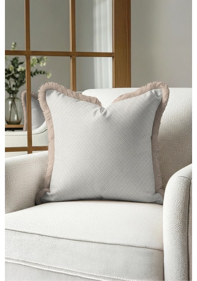 Geometrik Damask Desen Saçaklı Yastık Kılıfı-zarif Klasik Modern Krem Vizon Püsküllü Kırlent Kılıfı Sessiz Düş Halo Geometrik Damask Desen Saçaklı Yastık Kılıfı-zarif Klasik Modern Krem Vizon Püsküllü Kırlent Kılıfı Sessiz Düş Halo