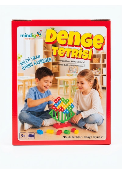 Denge Tetrisi Renk Blokları Denge Oyunu Eğitici Kutu Oyunu