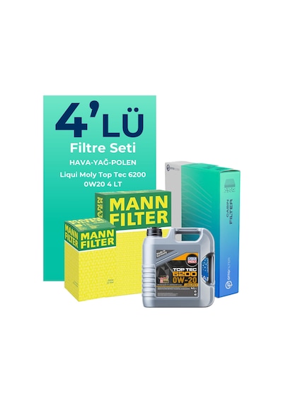 Mann Volkswagen T-Cross 1.0 Tsi Filtre Bakım Seti Liqui Moly Motor Yağlı (2020-2024) 4 Lü -